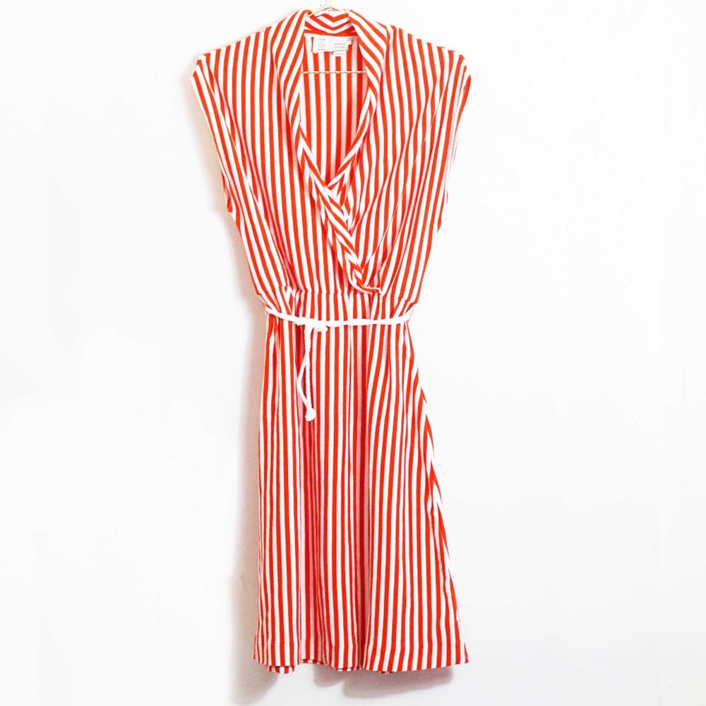 Anthropologie Red and White Striped Dress